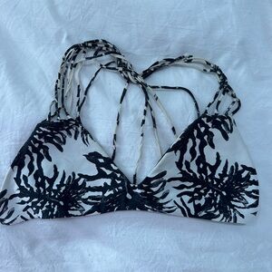 Black and White Strappy Bikini Top